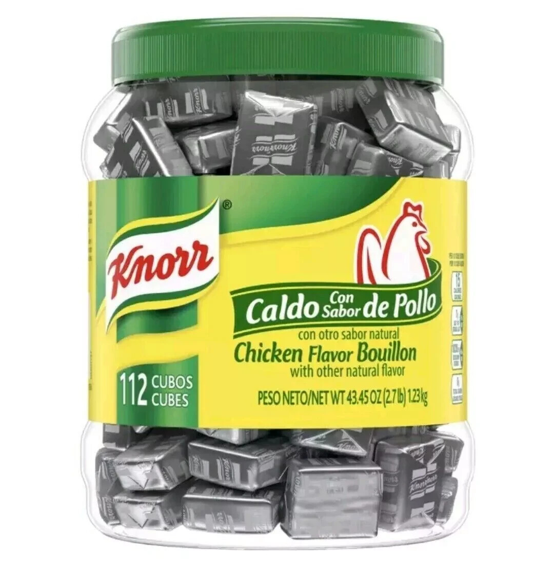 Mejor Nuevo Knorr Sabor Pollo Caldo Cubos 112 Cubos Tarro