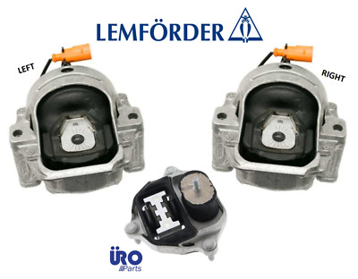 Set of 3pcs Engine Mount OEM Lemforder + Transmission Mount for Audi A4 Quattro