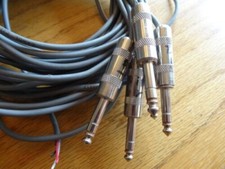 Large Lot 1/4" TS Male Connectors Heavy Guitar Speaker Dual Ends Cable Lot of 74