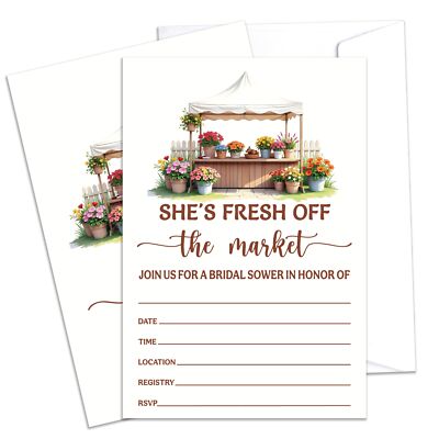 Wedding Invitations With Envelopes She's Fresh Off The Market Bridal Shower I...