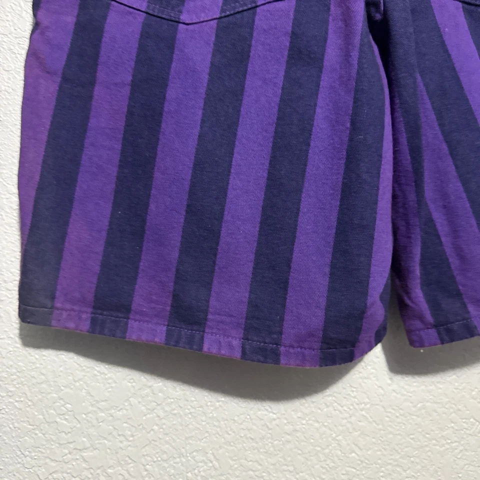 Pantalones Cortos Retro Vintage Guess Años 90 Georges Marciano EE. UU. Púrpura Rayas Mujeres Talla 16 Foto 4 de 4