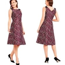 Womens RSVP TALBOTS Wildberry Pink Burgundy Confetti Taffeta Twill Dress Size 10