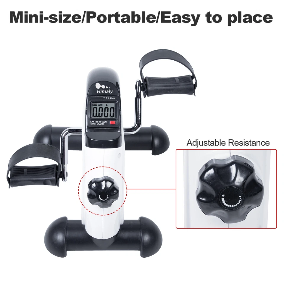 Mini Exercise Bike Under Desk Pedal Exerciser Cycle Arm Leg Peddler LCD Display - Image 3 of 4
