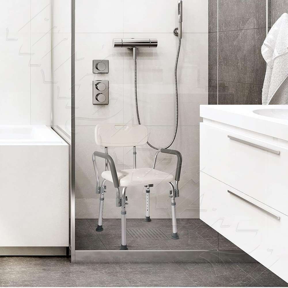 Shower Bathtub Bench Stool Nonslip Seat Adjustable Height Medical