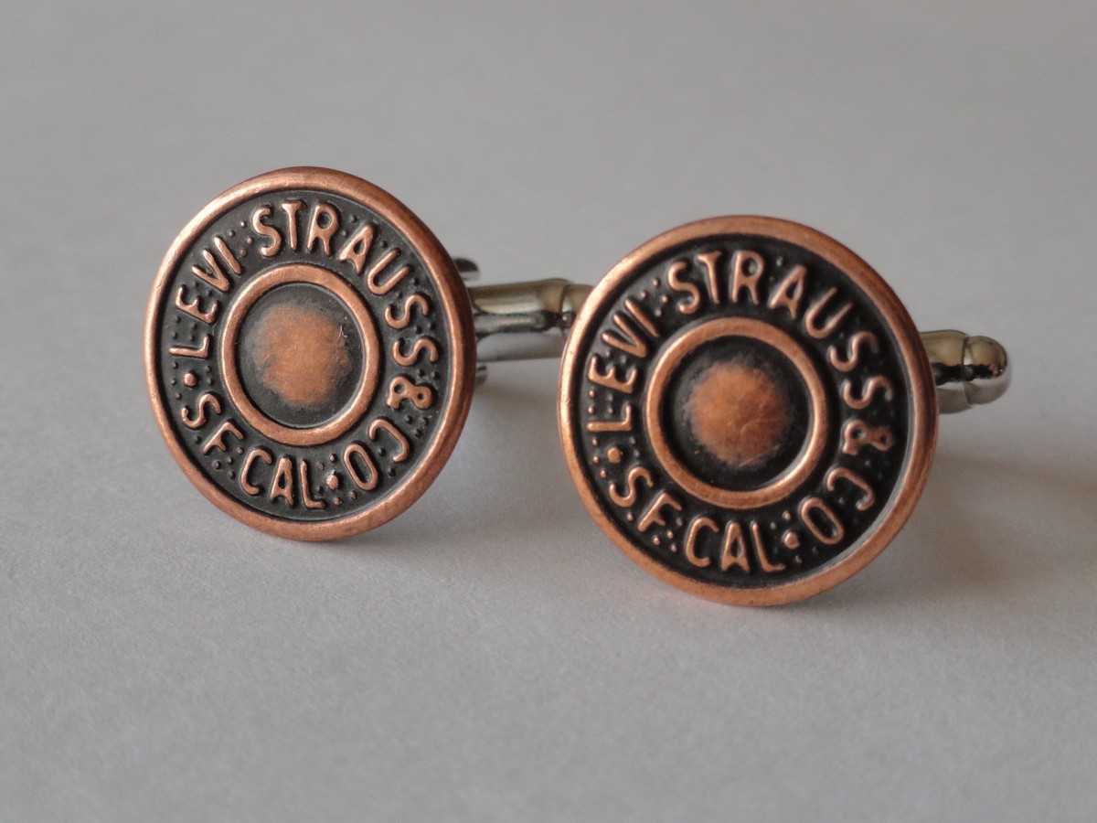 LEVI STRAUSS & CO. リング Levi Strauss Cufflinks--Artsy Classic Americana Jeans Denim