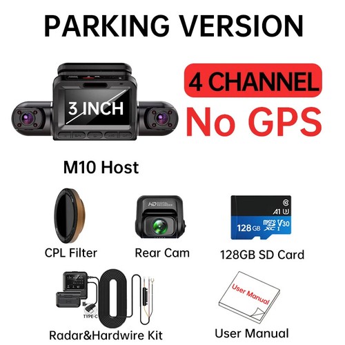 2K 1440P Dash Cam for Car DVR 4CH 360 Camera Parking Monitor & GPS Night Vision - Picture 8 of 26