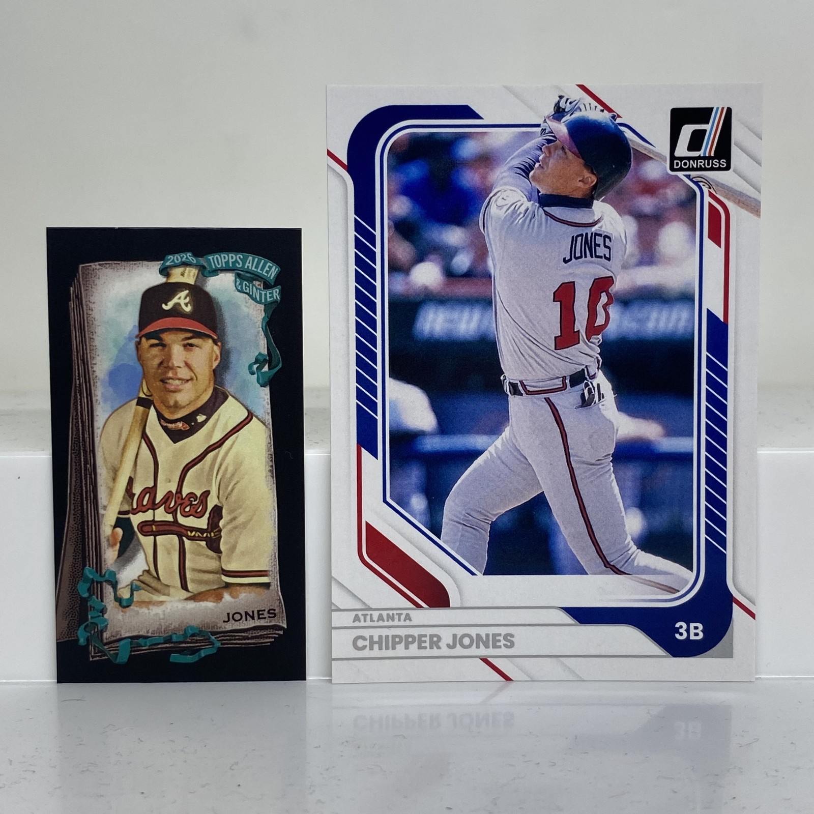 CHIPPER JONES 2026 Topps Allen & Ginter Black Mini #38 & 2026 Donruss #85