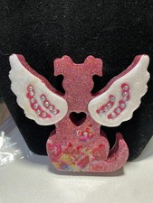 Pink  Floral  Dog  Angel  Memorial  Ornament    Handcrafted  Personalized  Pet  Keepsake