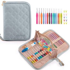 MYBAGZING Crochet Hook Set with Storage Case   14 Ergonomic Crochet Hooks 2mm B 