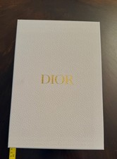 Dior White Gold Logo Gift Box w/ Lid and Tissue Paper Lot of 2