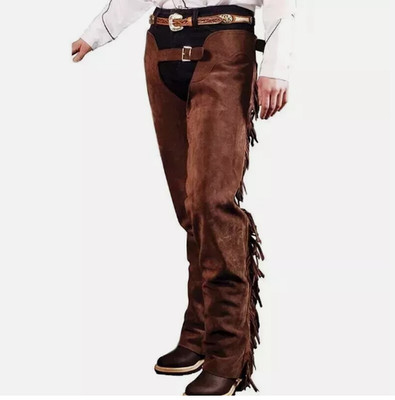 Men s 100% Genuine Suede Leather Western Cowboy Chaps   Handmade Vintage Rodeo &