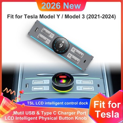 Multi-function Smart Control Dock For Tesla Model 3 Y 2021-2024 LCD Screen Knob