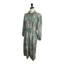 Vintage Dress 1970s Pastel Watercolor Medium