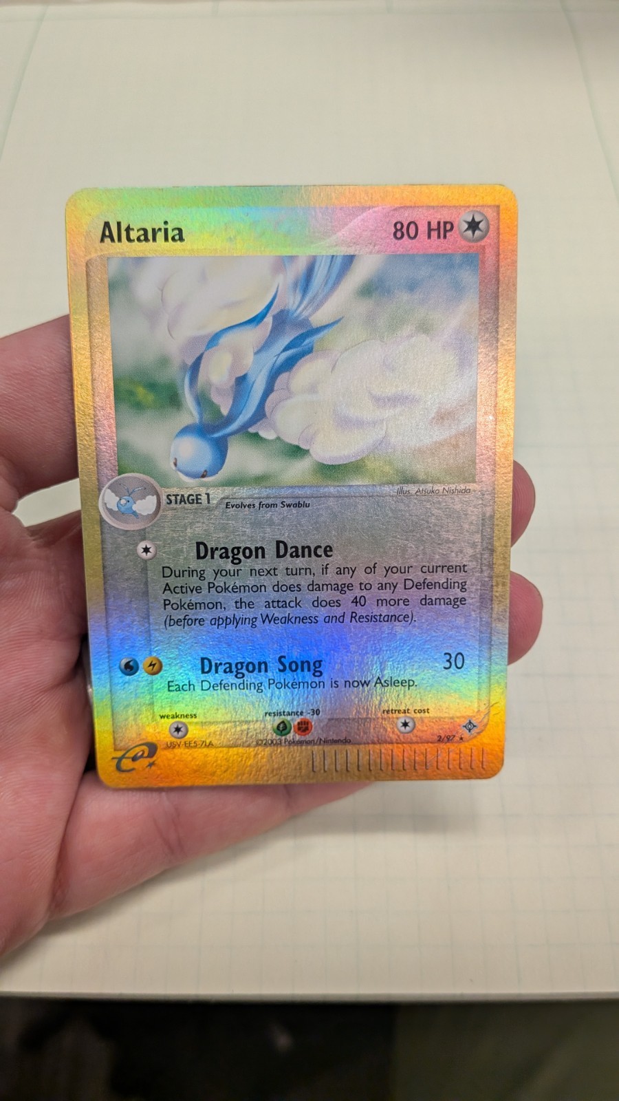 Pokemon TCG Altaria 2/97 2003 Dragon Reverse Holo Rare