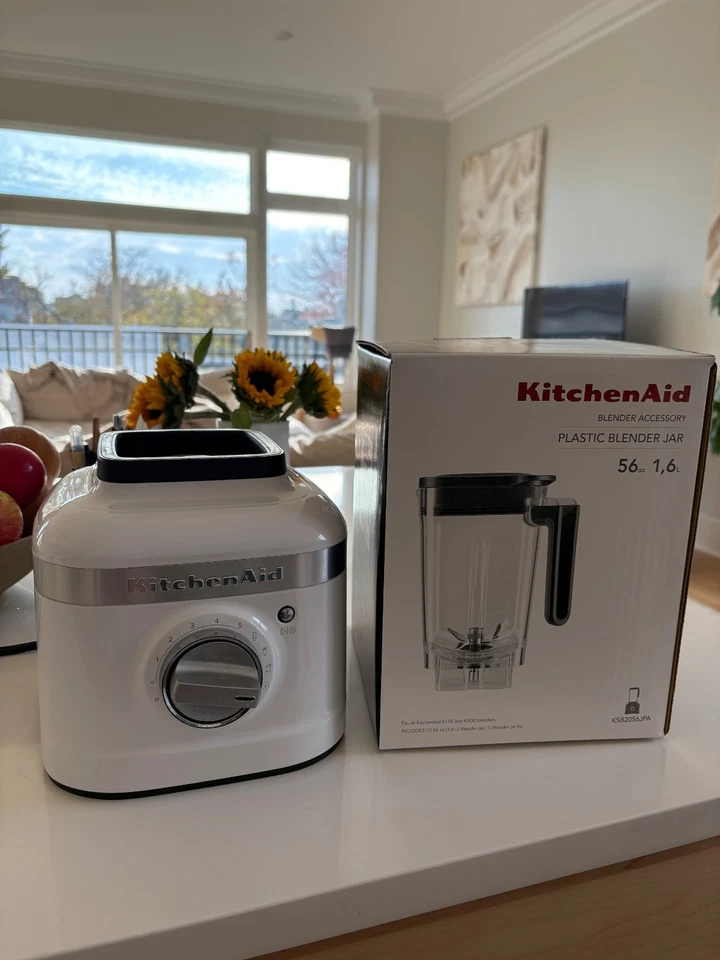 Base de licuadora Kitchenaid K400 velocidad variable - ligeramente usada blanca Foto 3 de 4