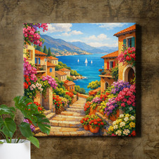 Wooden Framed Canvas Wall Art Modern Home Office Decoration