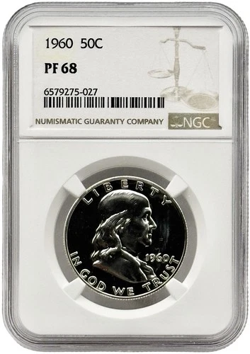 1960 Franklin Silver Half Dollar NGC PF68
