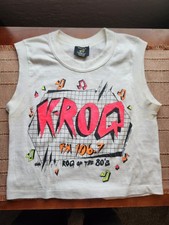 Original Early 1980's KROQ 106.7 Sm Crop Top Shirt New Wave Punk Rock Go-Go's Original Early 1980's KROQ 106.7 Sm Crop Top Shirt New Wave Punk Rock Go-Go's