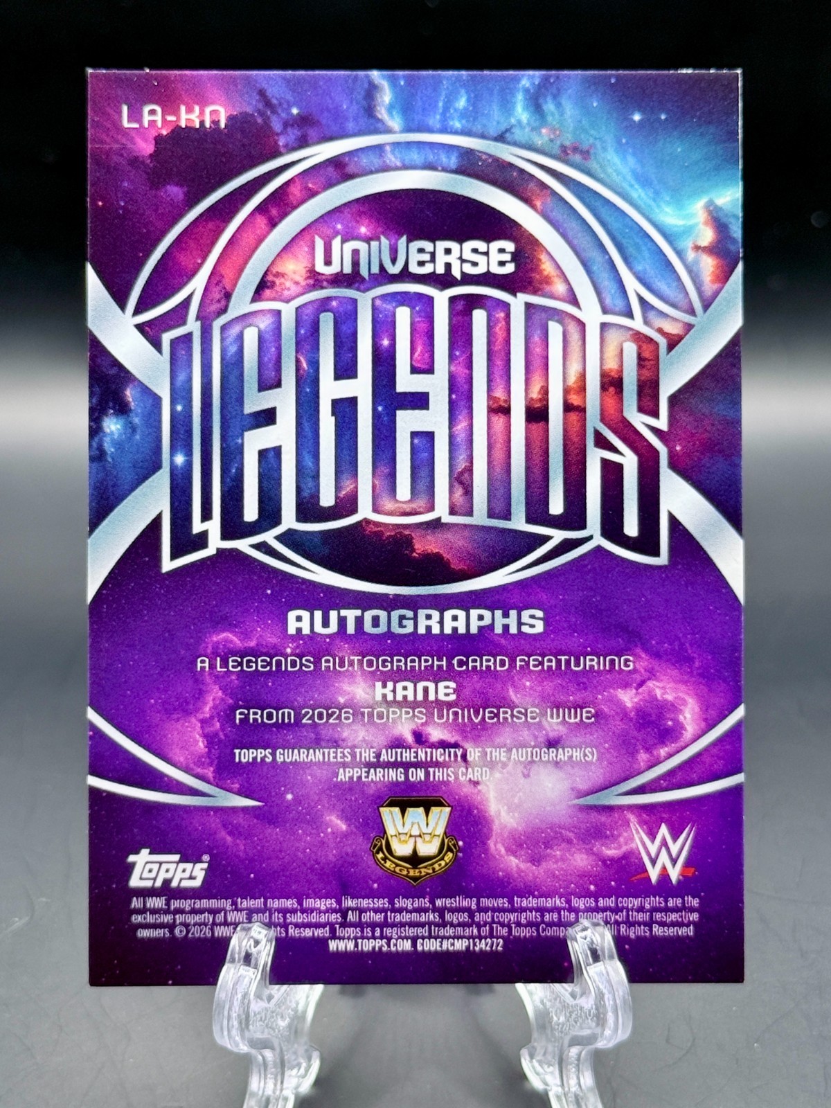 2026 Kane Topps Universe WWE Legends Autographs Aqua Speckle #190/299 view 2