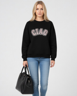 OVERSIZED SWEATSHIRT SWEATER ,CIAO, GLITZER SCHWARZ  38 40 42 44 NEU