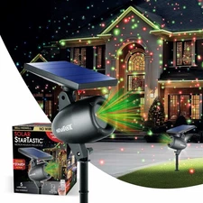 Bell + Howell Startastic Solar Outdoor Laser Christmas Projector Lights w Remote