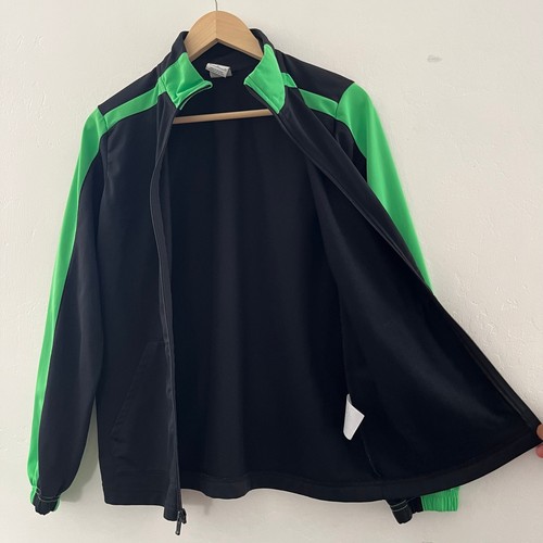 Nike Kids Track Jacket Zip-Up Spellout Logo Pockets Unisex Black Green Youth XL - Picture 8 of 13