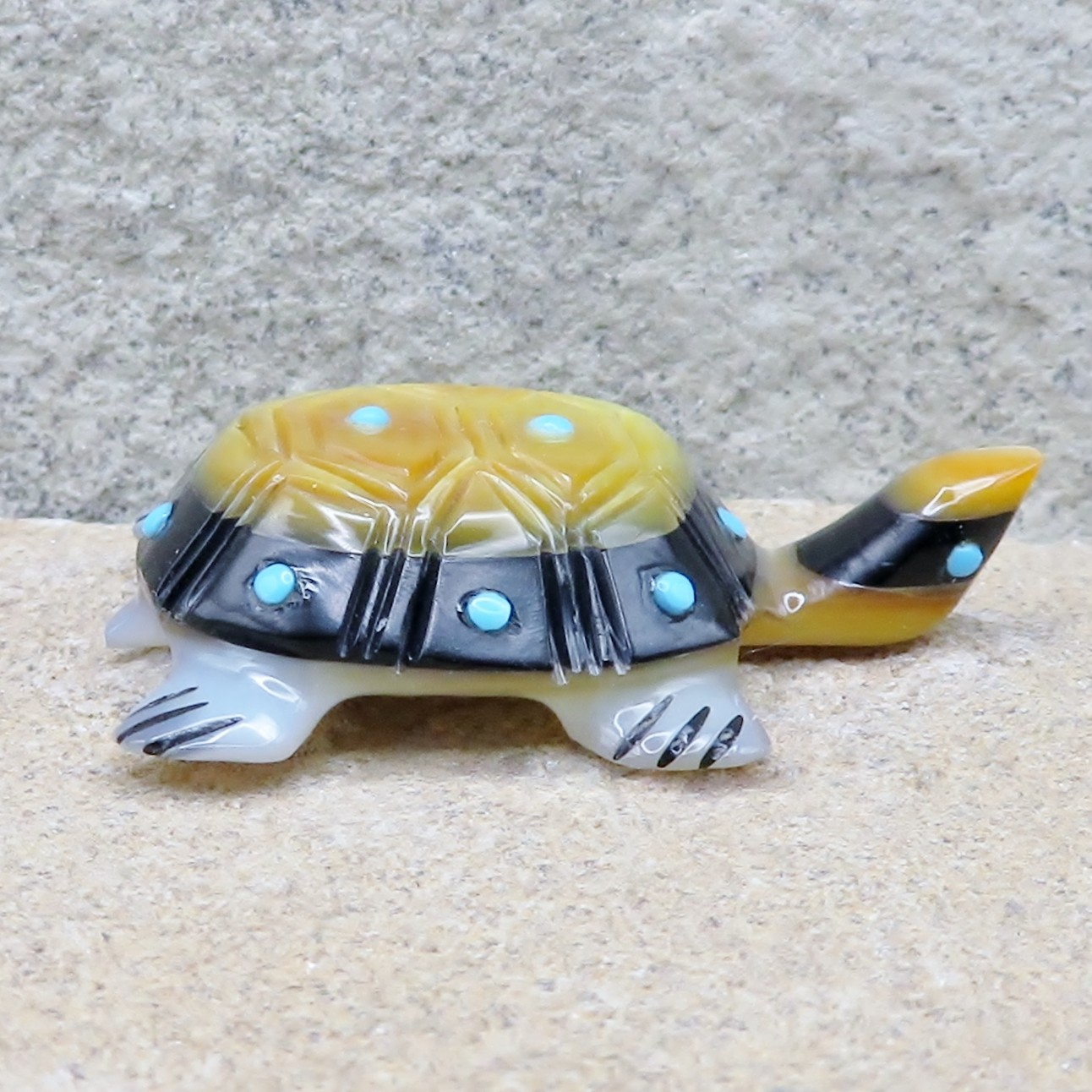 Zuni Fetish-Native American Animal Carving-Multi-Stone POWER TURTLE-Andrew Quam