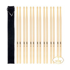 14 Packs 7pairs 5A Natural Drum Sticks,Wood Tip Drumsticks with Wat... Fast Ship
