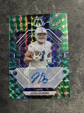 2023 Panini Mosaic Football Josh Downs FOTL Green Swirl Auto RC /15 #339 Colts