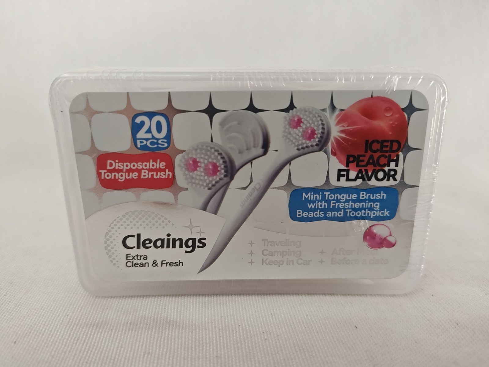 -disposable Toothbrushes With Toothpaste Iced Peach