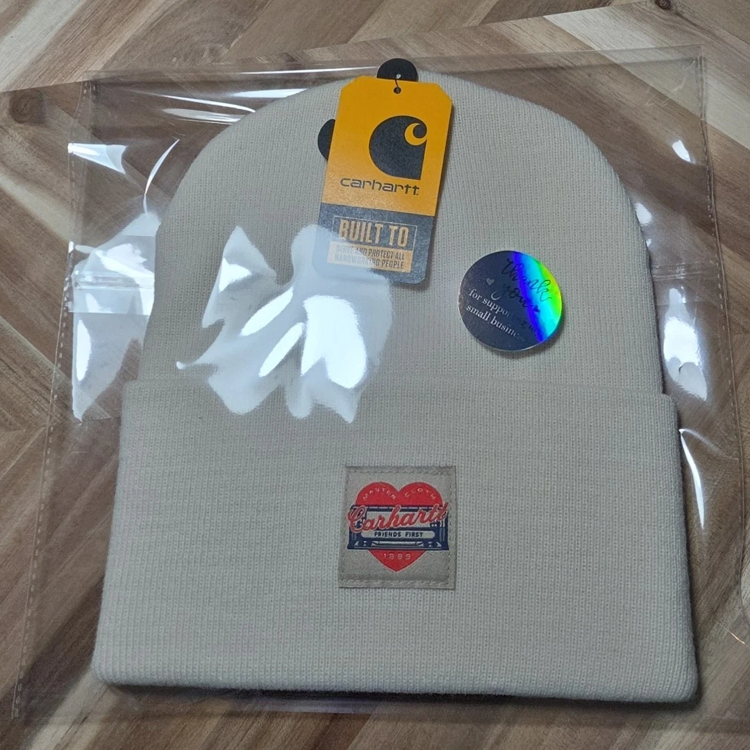 🔥 New Carhartt Beanie Friends First 1889 Limited Edition Red Heart ❤️ Ivory🔥