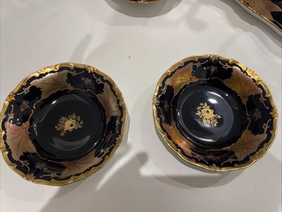 Weimar Jutta 522-GOLD ROSE Pattern  Porcelain A Set Of (2)-6.5 Bowls-Brand New