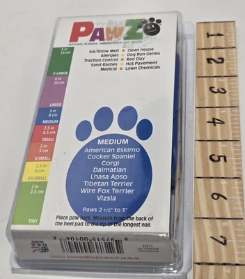 12 NEW Pawz Medium Blue Rubber Dog Boots Reusable Waterproof Protex - Image 1 of 4