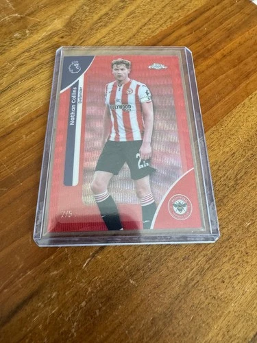 Topps Chrome Premier League 2026 Nathan Collins #36 Brentford Red Refractor /5