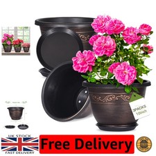 Set fioriera retrò resistente alle intemperie 25 cm con piattini drenaggio