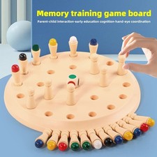 Wooden Memory Chess Game Color Matching Brain Puzzle Toy for Children