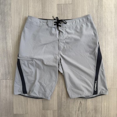 O'Neill Board Shorts Mens 32 Gray Superfreak TB3X Stretch Surf