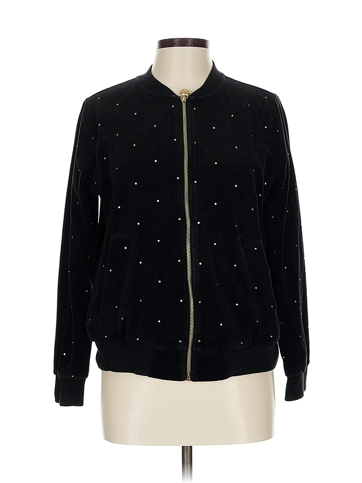 MICHAEL Michael Kors Women Black Track Jacket L