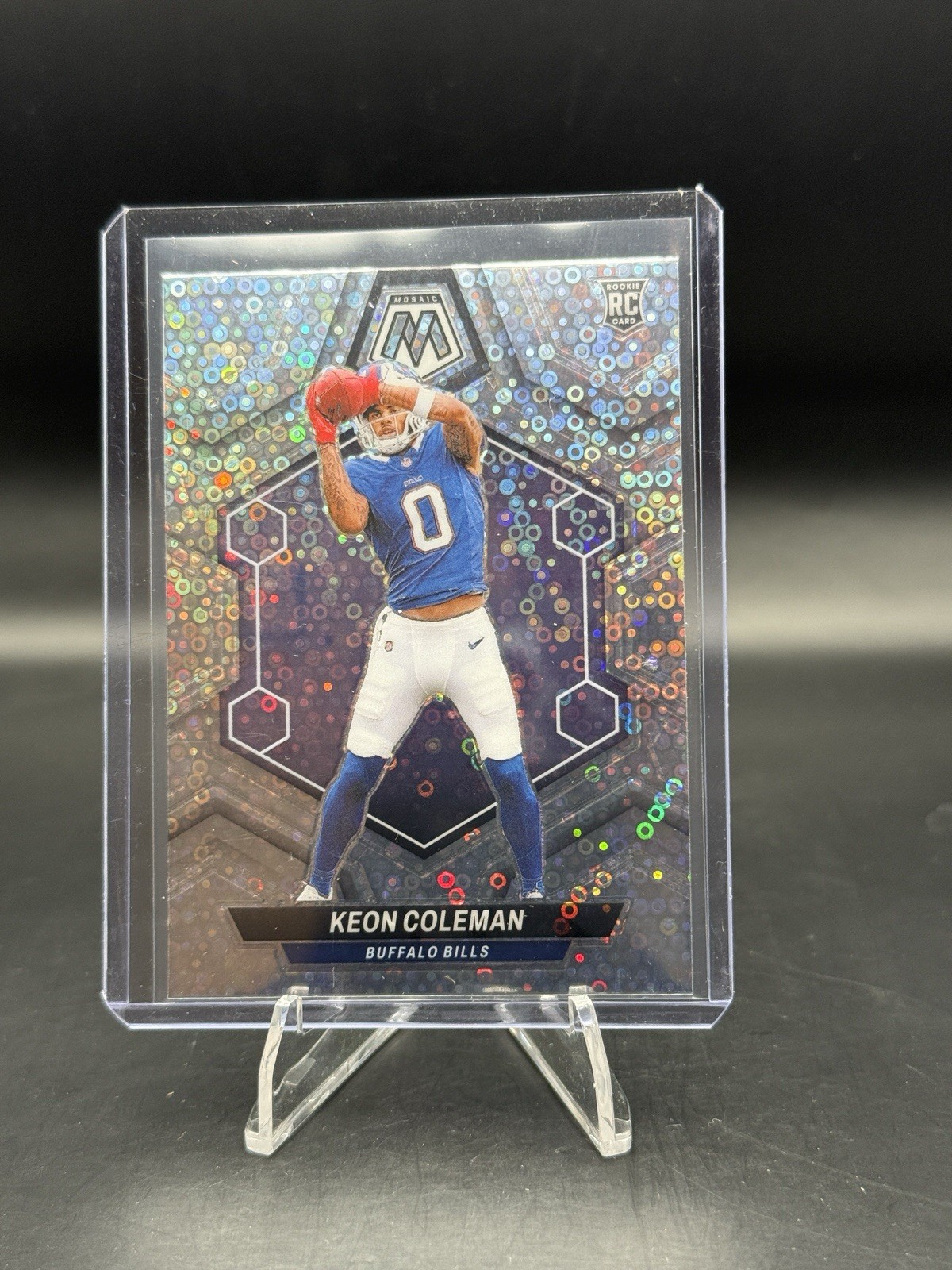 2024 Panini Mosaic #333 Keon Coleman No Huddle Disco Silver