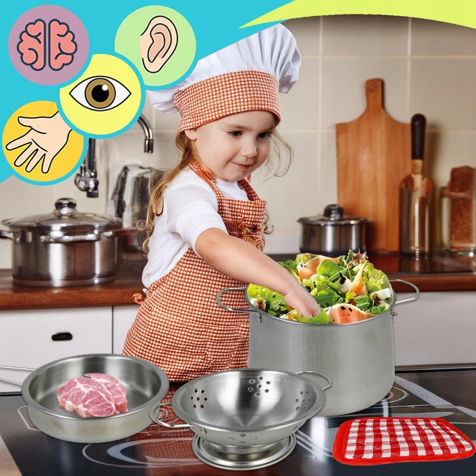 Groes Metall Kochgeschirr Set fr Kinder 11 Teile Spielkchen Zubehr - Bild 3 von 4