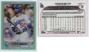 2022 Topps Chrome Aqua Refractor /199 Mookie Betts #100