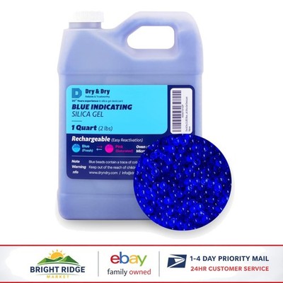 Moisture Control Blue Silica Gel Beads 2 Lbs, 3-5 mm Indicating Desiccant Beads