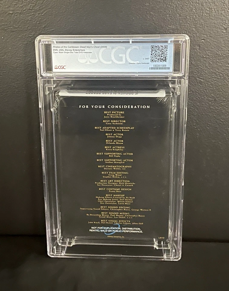 FYC CGC 9.8 A+ Pirates Of The Caribbean Dead Mans Chest DVD Movie Sealed Graded — 第 2/2 张图片