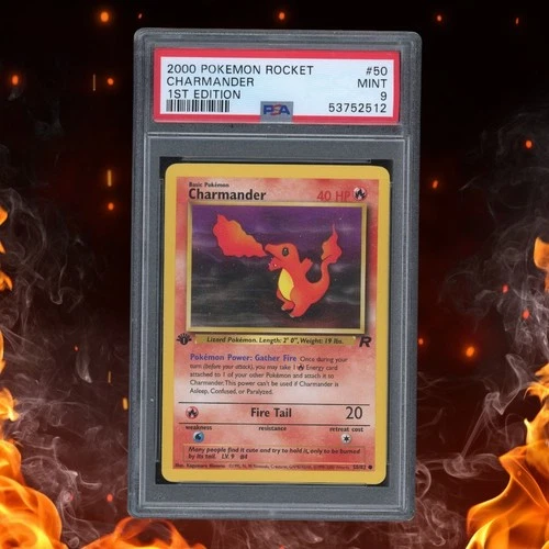 Pokemon Team Rocket CHARMANDER 50/82 1st Edition PSA 9