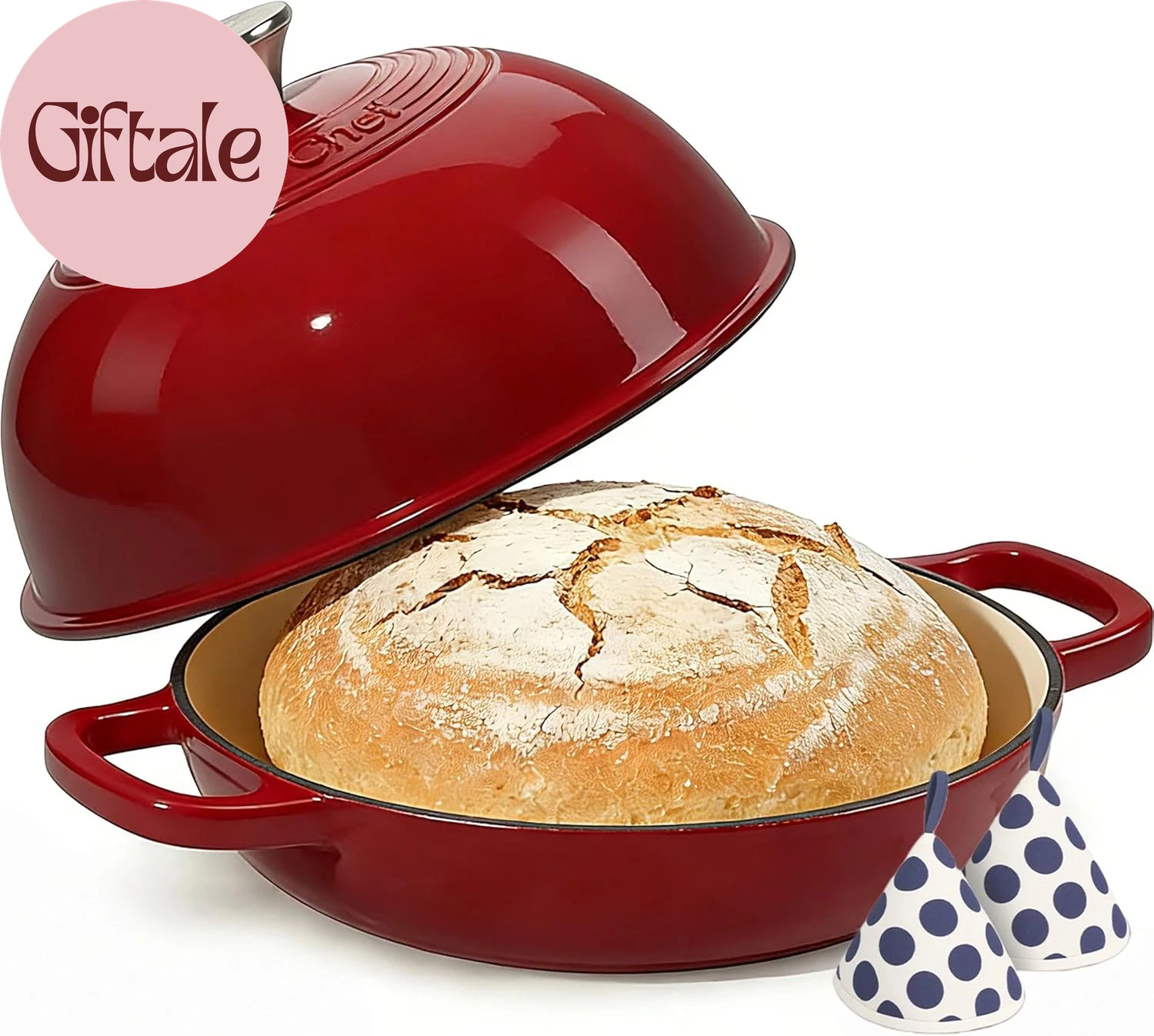 Enamelled Cast Iron Dutch Oven Pot – Dutch Oven Pot with Lid for Sourdough Bread