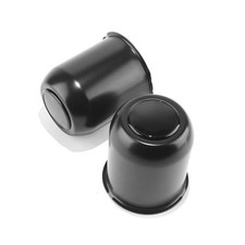 2Pcs 3.74" Push Through Wheel Center Caps 3.74" Hub 4.33"H Matte Black