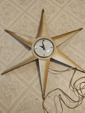 Mid-Century Modern Star Electric Clock Bilt Rite Mfg Co Read Description