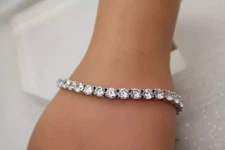 FAS .925 S.S. STUNNING round  5mm CLEAR CZ TENNIS bracelet 7 1/4"