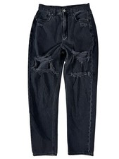 American Eagle Charcoal Distressed High-Rise Denim Mom Jeans Women's Size 6R