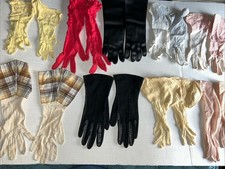 Vintage Lot Of 9 Pairs Ladies Gloves Small Colors Materials Vary